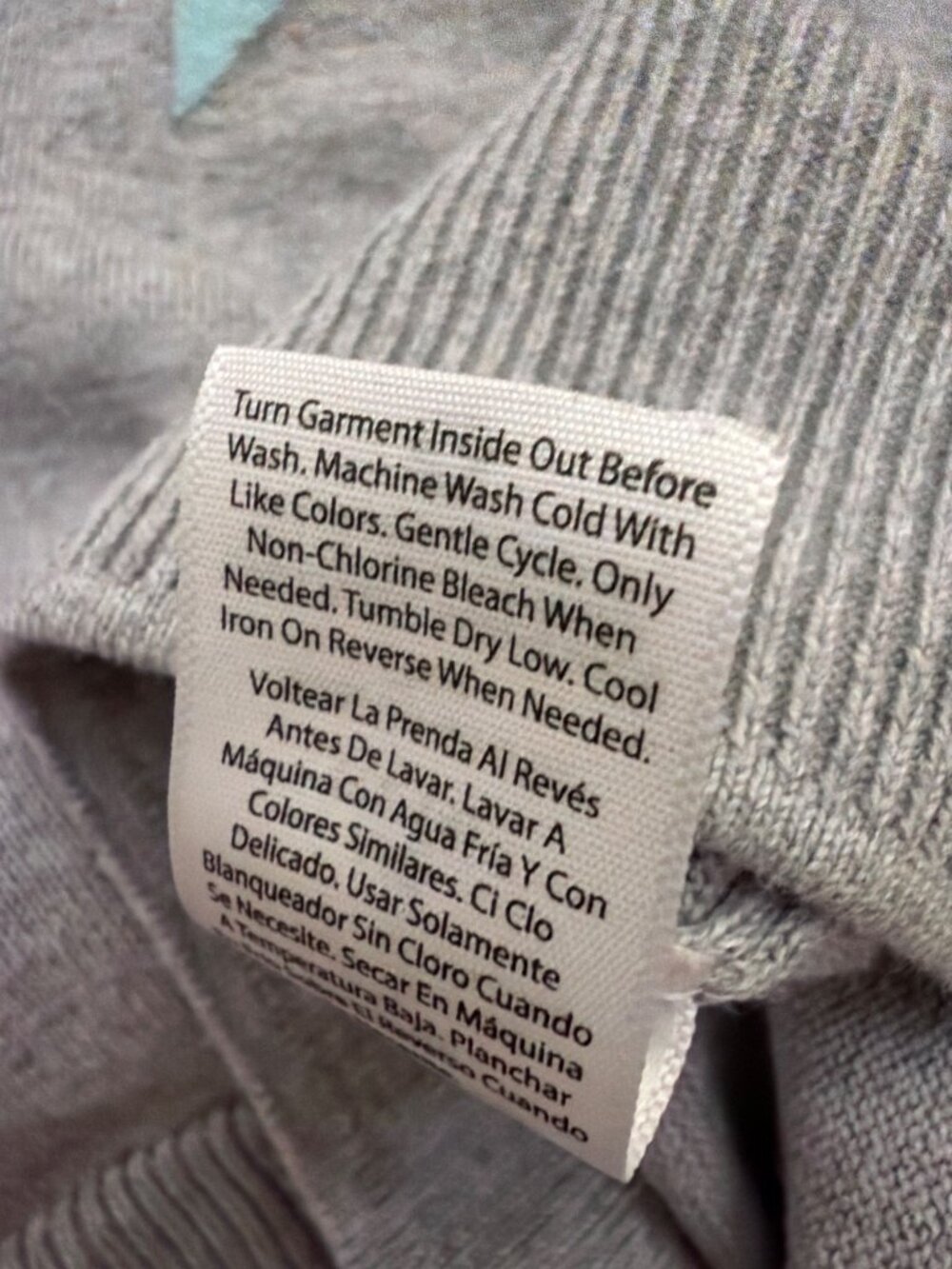 Time And Tru Sweater Large Womens Grey Star Print Pullover Cotton Blend Casual - Picture 6 of 7